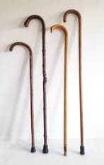 Wandelstok (4) - Hout, Hoorn - circa 1900–1920, Antiek en Kunst
