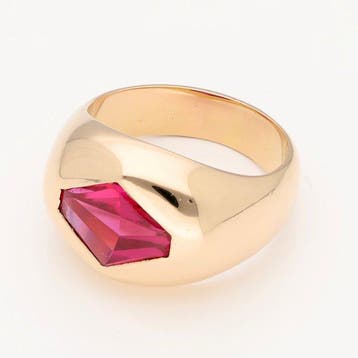 Ring - 18 karaat Geel goud - Robijn, Bijoux, Sacs & Beauté