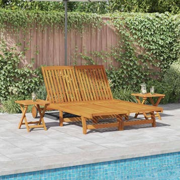vidaXL Ligstoel Bruin Massief Acacia Hout, Tuin en Terras, Verzenden, Nieuw