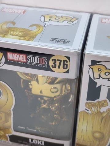 Funko - Funko Pop Marvel #376 Loki & #378 Groot *GOLD