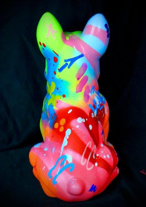 Socrate - Fluo Bulldog, Antiquités & Art, Art | Peinture | Moderne