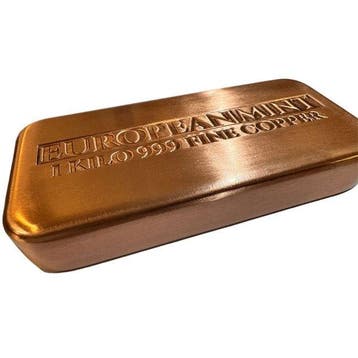 5 kilograms - Koper .999 - 5 x 1 Kilo 999 Fine Copper, Postzegels en Munten, Edelmetalen en Baren