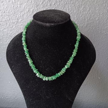 Metaal, Vintage groene edelsteen kralen en armband -