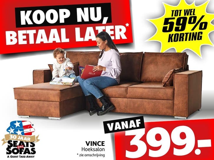 Vince Hoeksalon vanaf €399.-  Betaal in 12x zonder rente!, Maison & Meubles, Canapés | Salons