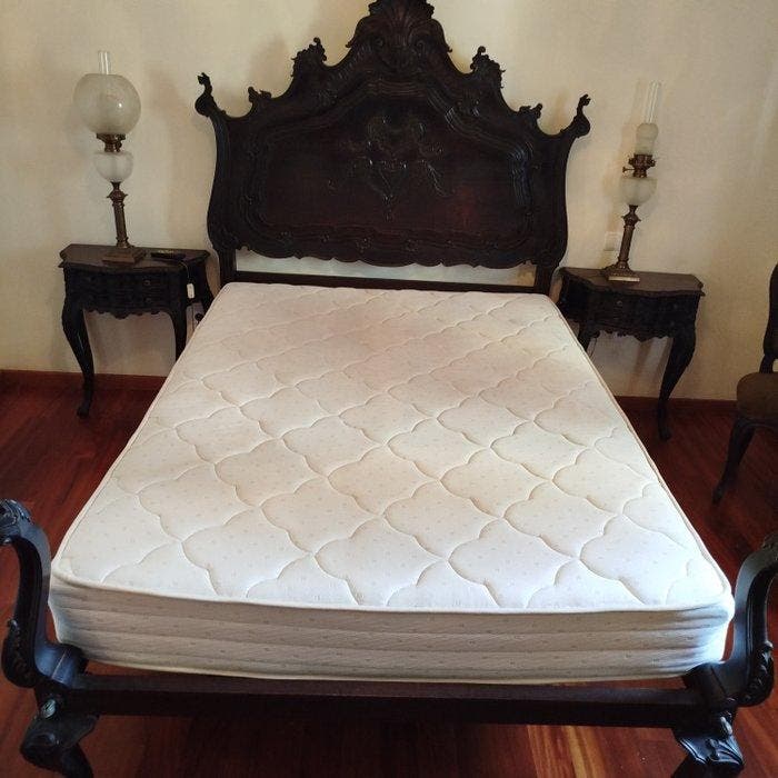 Bed (4) - Satijnhout - Rococo-kamer uit de 19e eeuw, Antiek en Kunst, Antiek | Overige Antiek