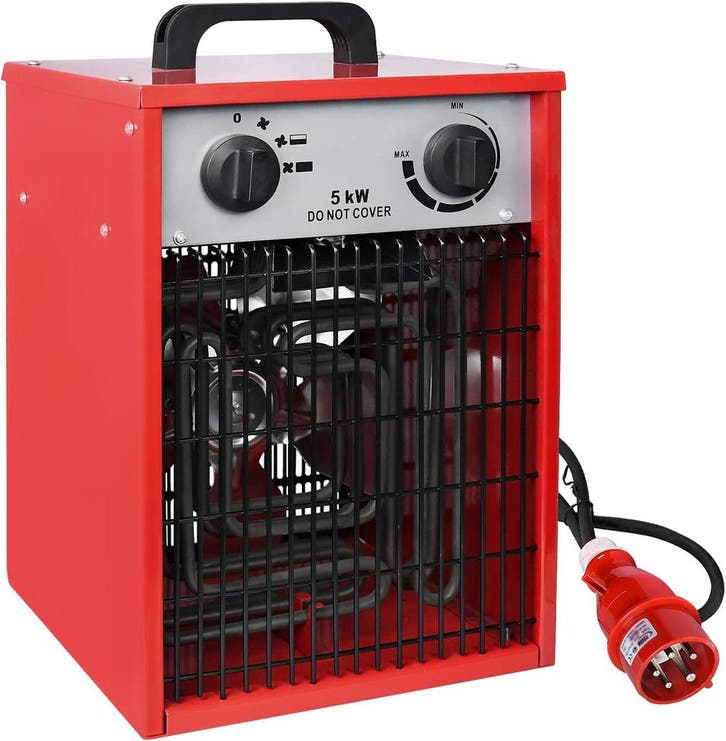 Ventilatorkachel - Elekrtische kachel - 5000W - Rood - Aufun, Doe-het-zelf en Bouw, Verwarming en Radiatoren, Nieuw, Verzenden