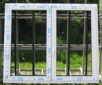 pvc raam , chassis , venster 166 x 141 wit / dennengroen, Kunststof, Raamkozijn, Nieuw, Ophalen of Verzenden