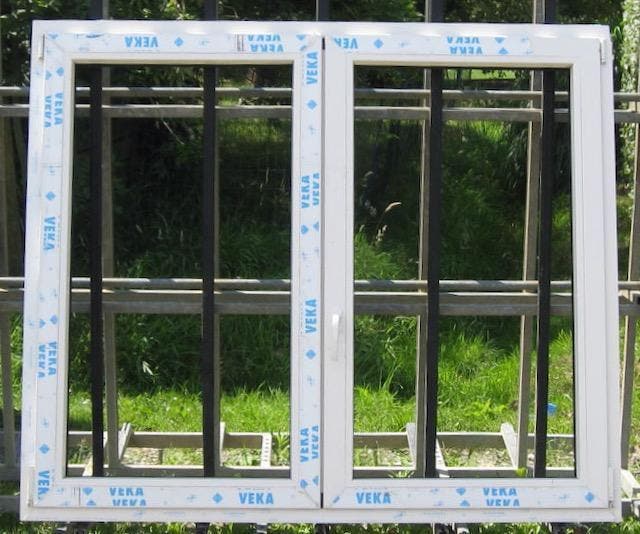 pvc raam , chassis , venster 166 x 141 wit / dennengroen, Bricolage & Construction, Châssis & Portes coulissantes, Enlèvement ou Envoi