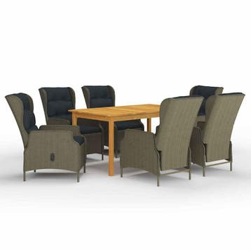 vidaXL 7-delige Tuinset bruin, Verzenden, Nieuw, Tuinset