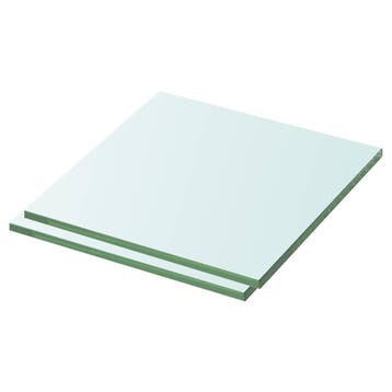 vidaXL Schappen 2 st 30x30 cm glas transparant, Verzenden, Nieuw