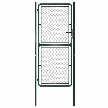vidaXL Tuinpoort staal 100x200 cm groen, Verzenden