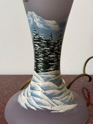 Tafellamp - Glas - Art Nouveau-stijl camee G