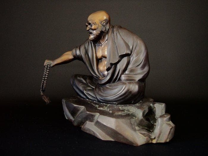 The founder of Zen Buddhism Bodhidharma  - Beeld Brons -, Antiek en Kunst, Antiek | Overige Antiek