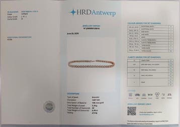 Tennis armband - 14 karaat Roségoud - 6.46ct. tw. Diamant