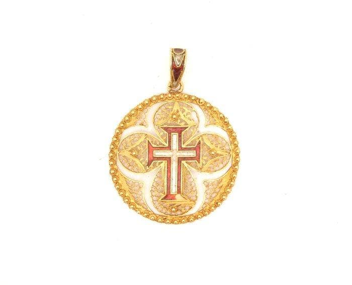Hanger - 19.2 kt. Geel goud - 4,0x3,0cm, Handtassen en Accessoires, Antieke sieraden