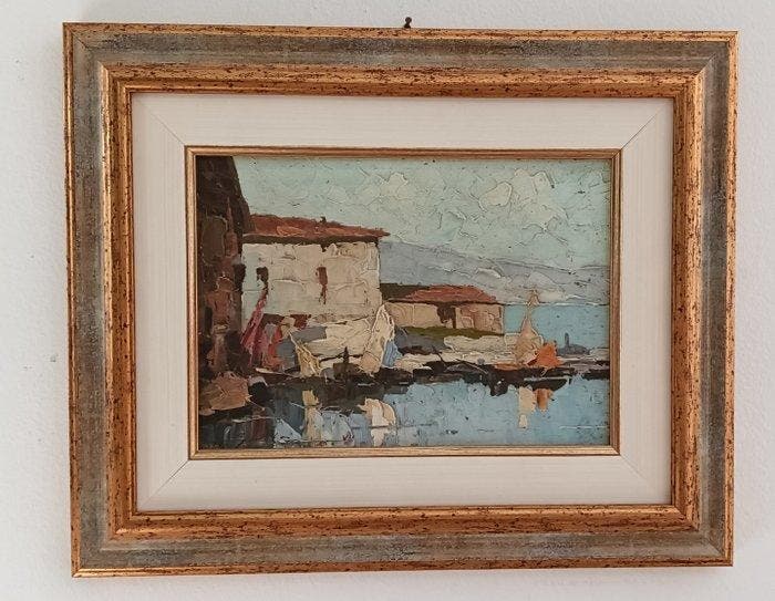 Gino De Lai (1891-1960) - Scorcio del Porticciolo a Salò, Antiek en Kunst, Kunst | Schilderijen | Klassiek