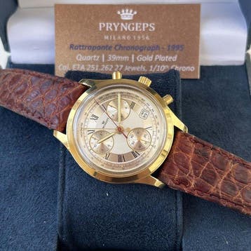 Pryngeps - Rattranpante Chronograph - 18K Gold plated - Sans