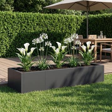 vidaXL Keermuur 6 st 200 x 100 x 50 cm Staal Zwart, Verzenden, Nieuw