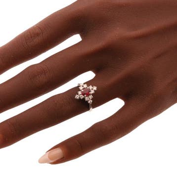 Zonder minimumprijs - Ring - 18 karaat Witgoud - Diamant -