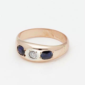 Bague - 18 carats Or jaune Diamant (Naturelle) - Saffier, Nieuw