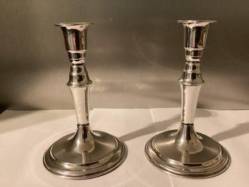 Kandelaar (2) - .830 zilver - Zilveren Kandelaars, Antiek en Kunst