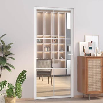 vidaXL Glazen deur 93 x 201,5 cm Aluminium Wit en, Verzenden