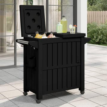 vidaXL Serveerwagen 3-in-1 polypropeen zwart, Verzenden