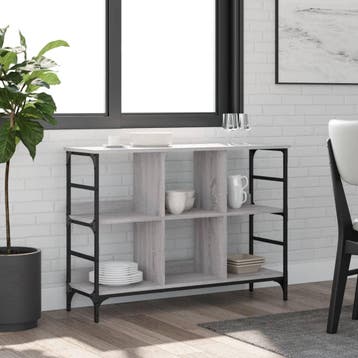 vidaXL Dressoir 102x32x73,5 cm bewerkt hout grijs sonoma, Verzenden