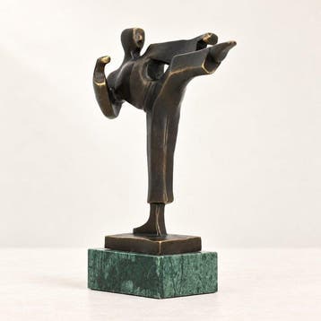 Beeldje - Karate - Brons, Marmer
