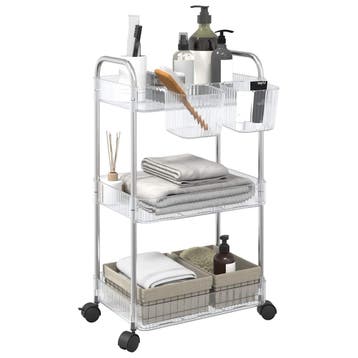 vidaXL Opbergtrolley 3-laags 37x28x68 cm acryl transparant, Doe-het-zelf en Bouw, Transportwagens, Verzenden, Nieuw