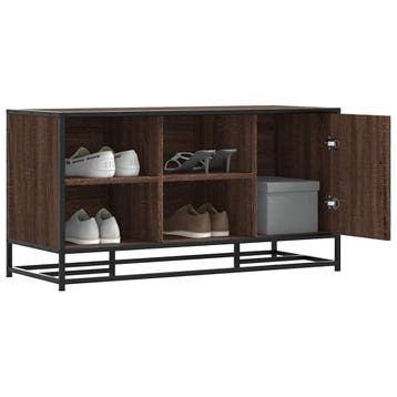 vidaXL Schoenenbank 100x40x53,5 cm bewerkt hout en metaal, Verzenden, Nieuw