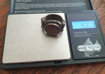 Ring Ottomaanse zilveren 2-kuru munt uit de regeerperiode, Antiek en Kunst