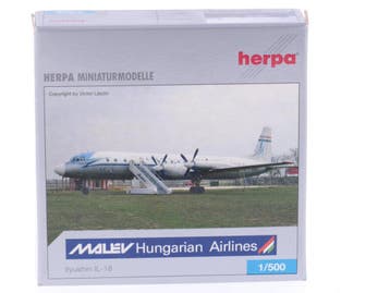 Schaal 1:500 Herpa 513968 Malev Hungarian Airlines Ilyush..., Ophalen of Verzenden, Zo goed als nieuw