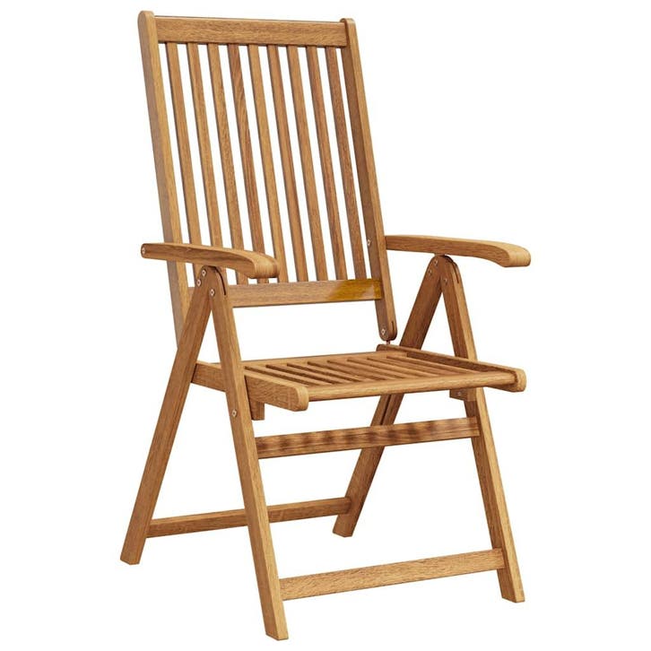 vidaXL Tuinstoelen inklapbaar 2 st massief acaciahout bruin, Tuin en Terras, Tuinstoelen, Nieuw, Verzenden