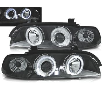 PHARES BMW E39 95-00 ANGEL EYES LED FOND NOIR, Verzenden