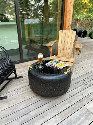 Goodyear - Table dappoint - verre de sécurité - Table basse