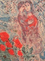 Marc Chagall (1887-1985) - Les Amoureux au Bouquet, Antiek en Kunst
