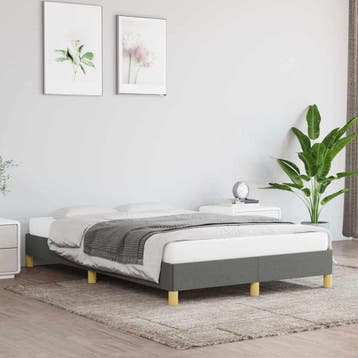 vidaXL Bedframe zonder matras 120x200 cm stof donkergrijs, Verzenden