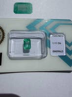 1 pcs Groen Smaragd - 1.11 ct - International Gemological