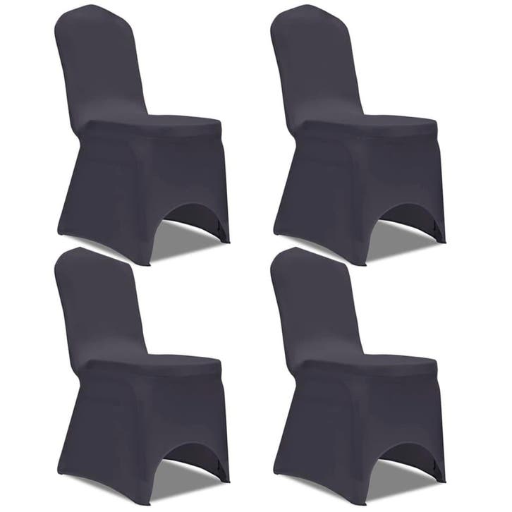 vidaXL Stoelhoes stretch antraciet 4 stuks, Tuin en Terras, Tuinmeubel-accessoires, Nieuw, Verzenden