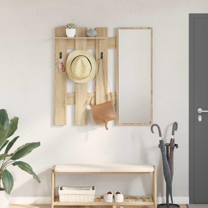 vidaXL Wandgemonteerde kapstok met opslag Sonoma Eik 100 x, Maison & Meubles, Armoires | Armoires murales, Envoi