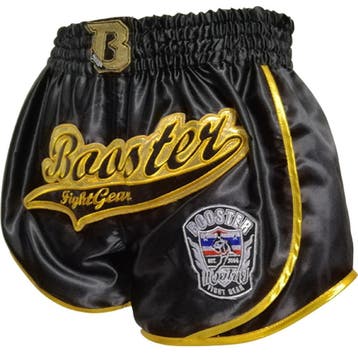 Booster Kickboks Broek Retro Slugger 1 Zwart Goud, Verzenden, Zwart, Vechtsport, Nieuw