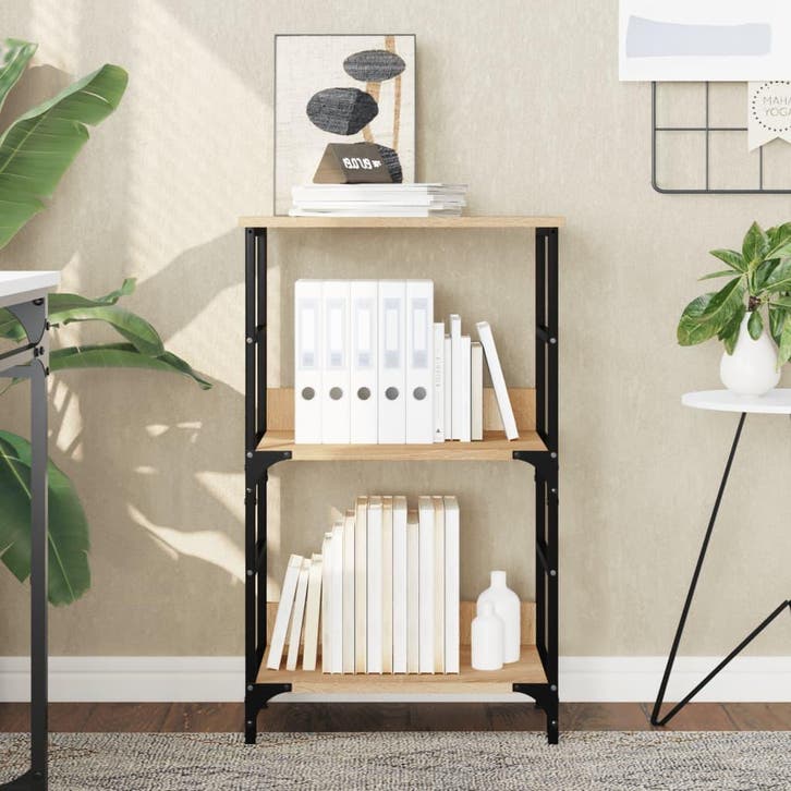 vidaXL Boekenrek 50x33x82 cm bewerkt hout sonoma, Huis en Inrichting, Kasten | Boekenkasten, Nieuw, Verzenden