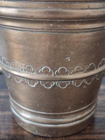 Vijzel en stamper - Brons - Groot mortier van de apotheek, Antiek en Kunst