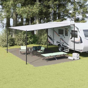 vidaXL Tenttapijt Lichtgrijs 700 x 400 cm Polyetheen, Caravanes & Camping, Accessoires de tente, Verzenden