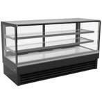 Koelvitrine | 436L | RVS/Zwart | +2°C/+8°C | Geforceerd | 3, Verzenden, Nieuw in verpakking