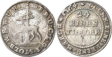 1/24 taler, daalder (groschen) 1764, Stolberg-stolberg Fr..., Verzenden