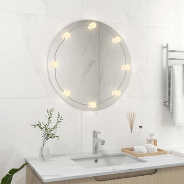 vidaXL Wandspiegel met LED-lampen rond glas, Huis en Inrichting, Woonaccessoires | Spiegels, Verzenden, Nieuw