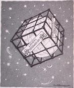 De waanzinnig geworden planeet op spotprent (lijst optie), Verzenden