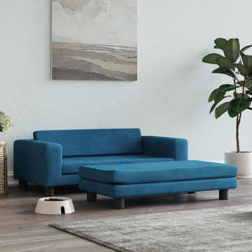 vidaXL Hondenmand met verlengstuk 100x50x30 cm fluweel blauw, Dieren en Toebehoren, Honden-accessoires, Verzenden, Nieuw